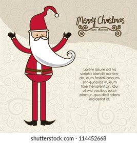 modern Santa Claus, in arabesque background in pastel colors, vector illustration