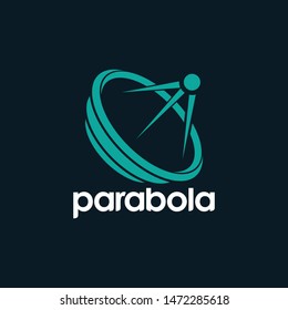 Modern satellite communication information logo template