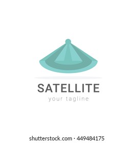 Modern satellite communication information logo template
