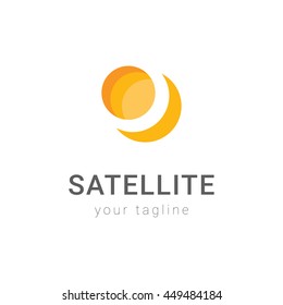 Modern satellite communication information logo template
