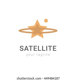 Modern satellite communication information logo template
