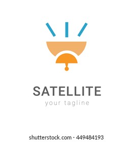Modern satellite communication information logo template
