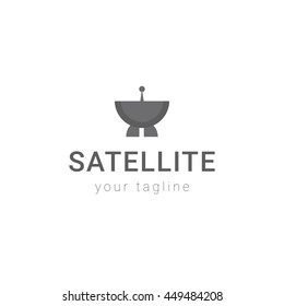 Modern satellite communication information logo template
