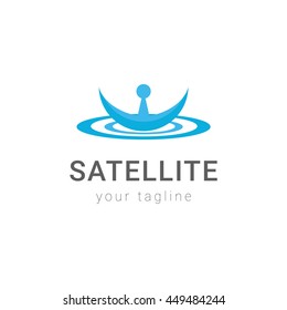 Modern satellite communication information logo template
