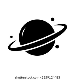 Modern Saturn silhouette icon. Vector.