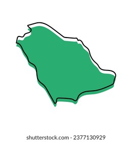 Modern Saudi Arabia map icon. Vector.