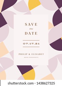 Modern Save the Date template. Modern design. Wedding design with modern abstract background. Tradition decoration for wedding. Vector illustration