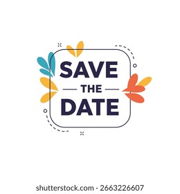Modern "Save the Date" Vector Illustration off Announcement with Abstract Dots and Circles
