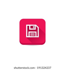 Modern Save Icon With Shadow