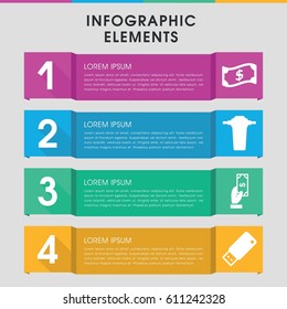 Modern save infographic template. infographic design with save icons includes Payment, usb drive, tap. can be used for presentation, diagram, annual report, web design. 