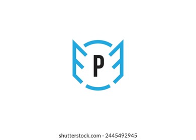 modern save parking area icon logo design vector template. elegant shield parking area logo vector design background