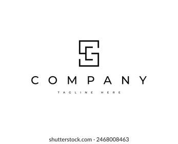 modern SC or CS letter logo design