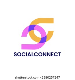 Modern SC Letter Social Connect Company Logo Design