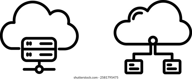 Modern and Scalable Cloud Hosting Vector Icon for Web, Storage, and Data Management