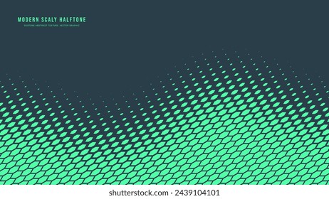 Moderno Patrón De Semitonos Escamosos Suave Borde Ondulado Vector Turquesa Fondo Abstracto. Ultramoderno Arte Minimalista Medio Tono Gráfico Menta Verde Amplio Fondo De Pantalla. Ilustración de tecnología futurista