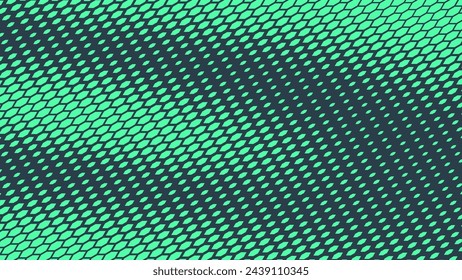 Moderno patrón de semitono escamoso textura suave turquesa vector de fondo abstracto. Ultramoderno Arte Minimalista Medio Tono Gráfico Menta Verde Amplio Fondo De Pantalla. Ilustración de arte de tecnología futurista