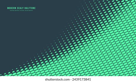 Moderno Patrón De Semitonos Escamosos Borde Suave Vector Turquesa Fondo Abstracto. Ultramoderno Arte Minimalista Medio Tono Gráfico Menta Verde Amplio Fondo De Pantalla. Ilustración de ciencia ficción futurista tecnológica