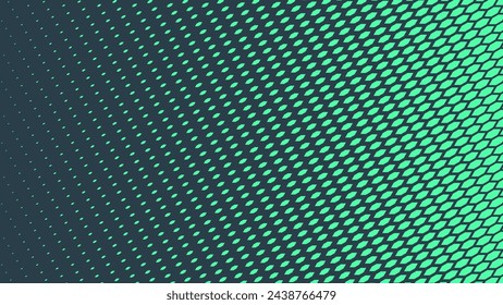 Moderno patrón de semitonos escamosos Vector de textura fundida de fondo abstracto turquesa. Ultramoderno Mini Medio Tono Gráfico Menta Verde Fondo De Pantalla Ancho. Ilustración de arte de ciencia ficción tecnológica futurista