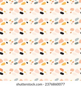 Modern scandi floral vector endless pattern. Organic summer gender neutral nature mix paper cut out wallpaper tile.