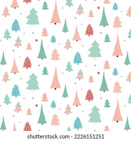 Modern Scandi style Christmas tree pattern background