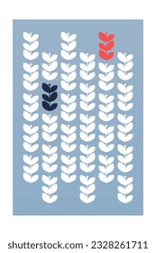 Modern Scandinavian Print, Folk Art Flowers, Norwegian Swedish Scandinavian Nordic, Printable Wall Art