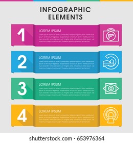 Modern scanner infographic template. infographic design with scanner icons includes briefcase with weapon. can be used for presentation, diagram, annual report, web design.