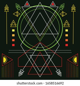 Modern Scared Geometry Strong Colors For Background
