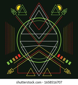 Modern Scared Geometry Strong Colors For Background