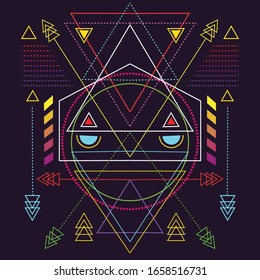 Los Colores Fuertes De La Geometría Asustada Moderna Para El Fondo
