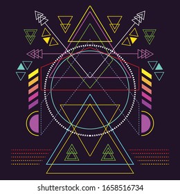 Modern Scared Geometry Strong Colors For Background