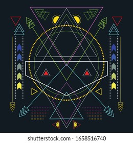 Modern Scared Geometry Strong Colors For Background