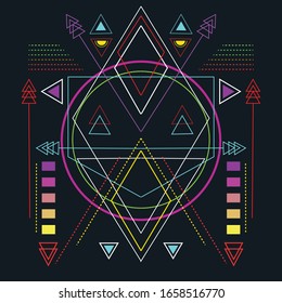 Modern Scared Geometry Strong Colors For Background