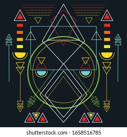 Modern Scared Geometry Strong Colors For Background