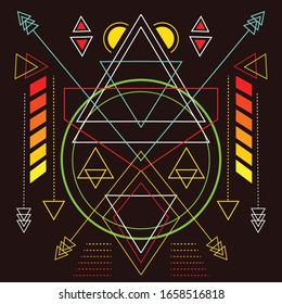 Modern Scared Geometry Strong Colors For Background