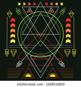 Modern Scared Geometry Strong Colors For Background
