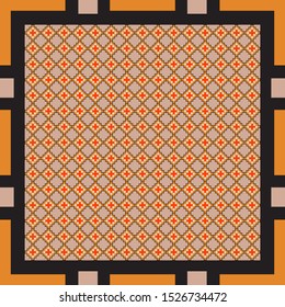 Modern scarf pattern design with geometric square design