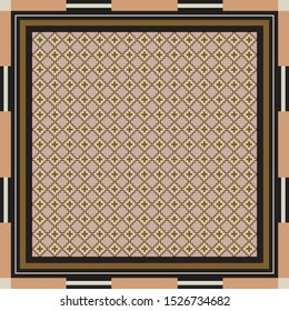 Modern scarf pattern design on brown color