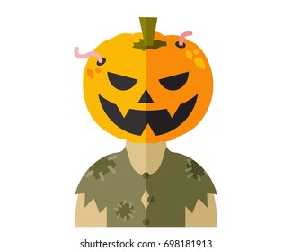 Modern Scary Halloween Flat Avatar Character
