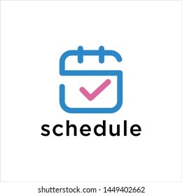 modern schedule icon and logo stock
