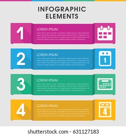 Modern schedule infographic template. infographic design with schedule icons includes 1st day calendar. can be used for presentation, diagram, annual report, web design.