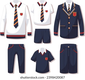 Académico moderno: Vector uniforme de secundaria: Sumérjase en un reino de sofisticación con nuestro Vector de Ilustración de Diseño Uniforme de Estudiantes de Secundaria Moderna. 