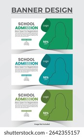 Modern School Admission Banner Template Design 