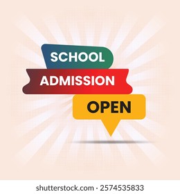 Modern School Admission Open Banner with Abstract Shapes for Social Media Post Template