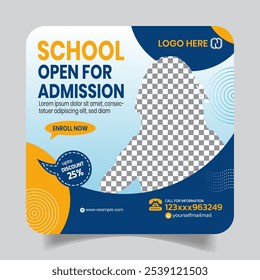 Modern School Admission Social Media Post Design Banner