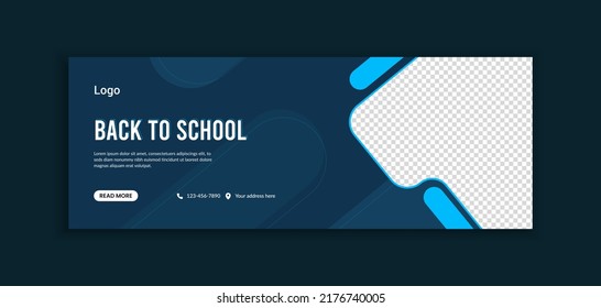 Modern school admission web banner and social media template