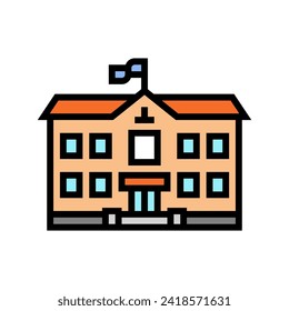 modern school building color icon vector. modern school building sign. isolated symbol illustration