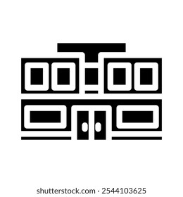 vetor de ícone de glifos do edifício da escola moderna. sinal do edifício da escola moderna. ilustração do símbolo isolado