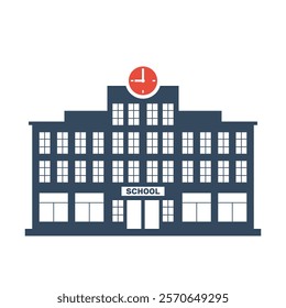modern school building icon, big city private or public schoolhouse