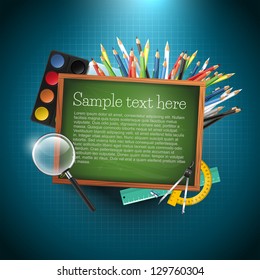 Modern school vector background with copyspace