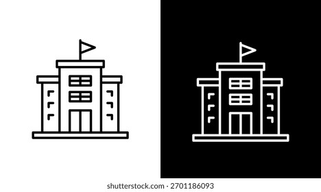 Diseño de conjunto de iconos blancos de escuela moderna